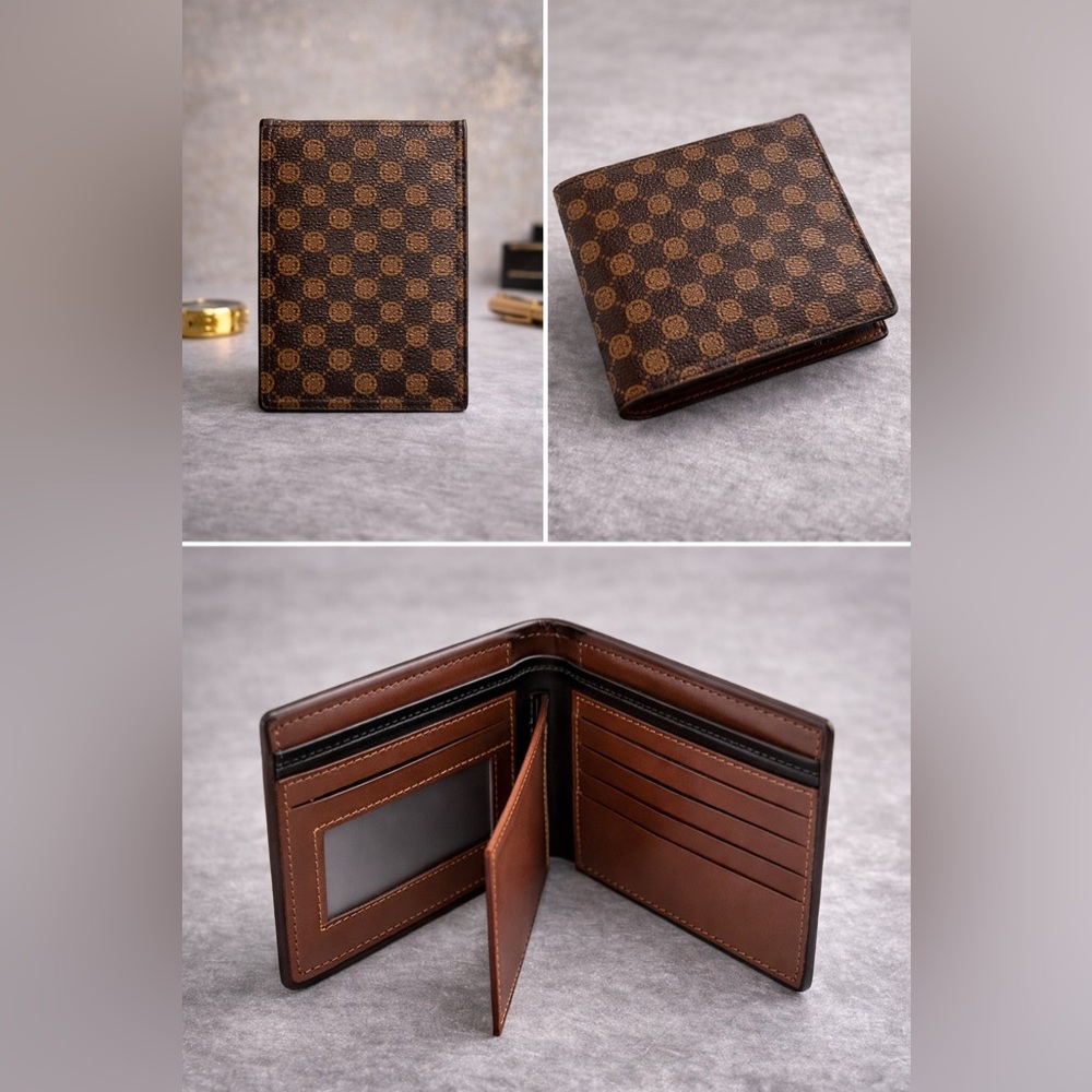 Luxury Brown Bifold Wallet – Classic Designer